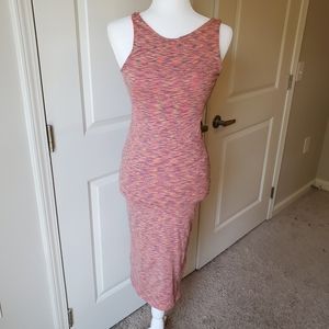 Bebe rainbow pink cut out peekaboo dress